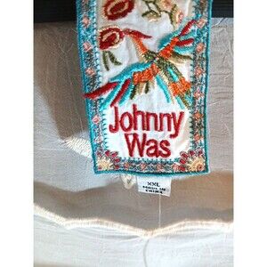 NWT Johnny Was Brando Cropped Top Natural XXL Embroidered Eyelet $260